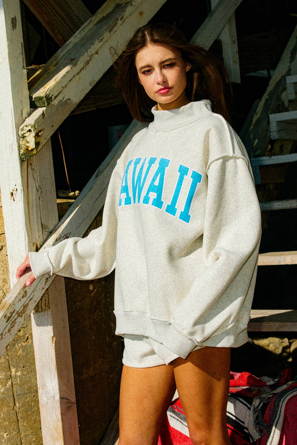Hawaii/Aloha Reversible Mock Neck