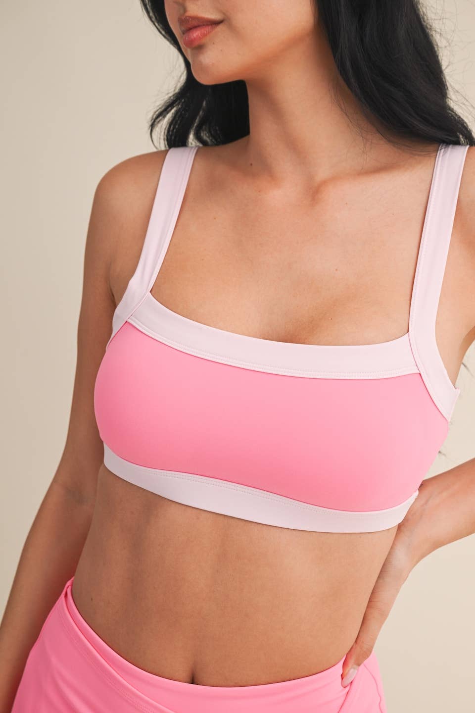 Pink Retro Sports Bra