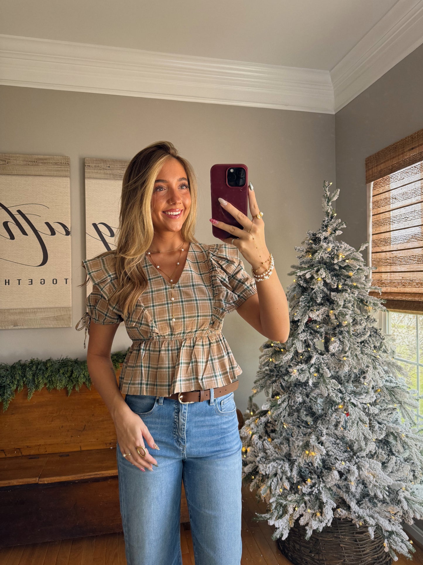 Holiday Plaid Top