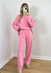 Cozy Club Pants-Pink