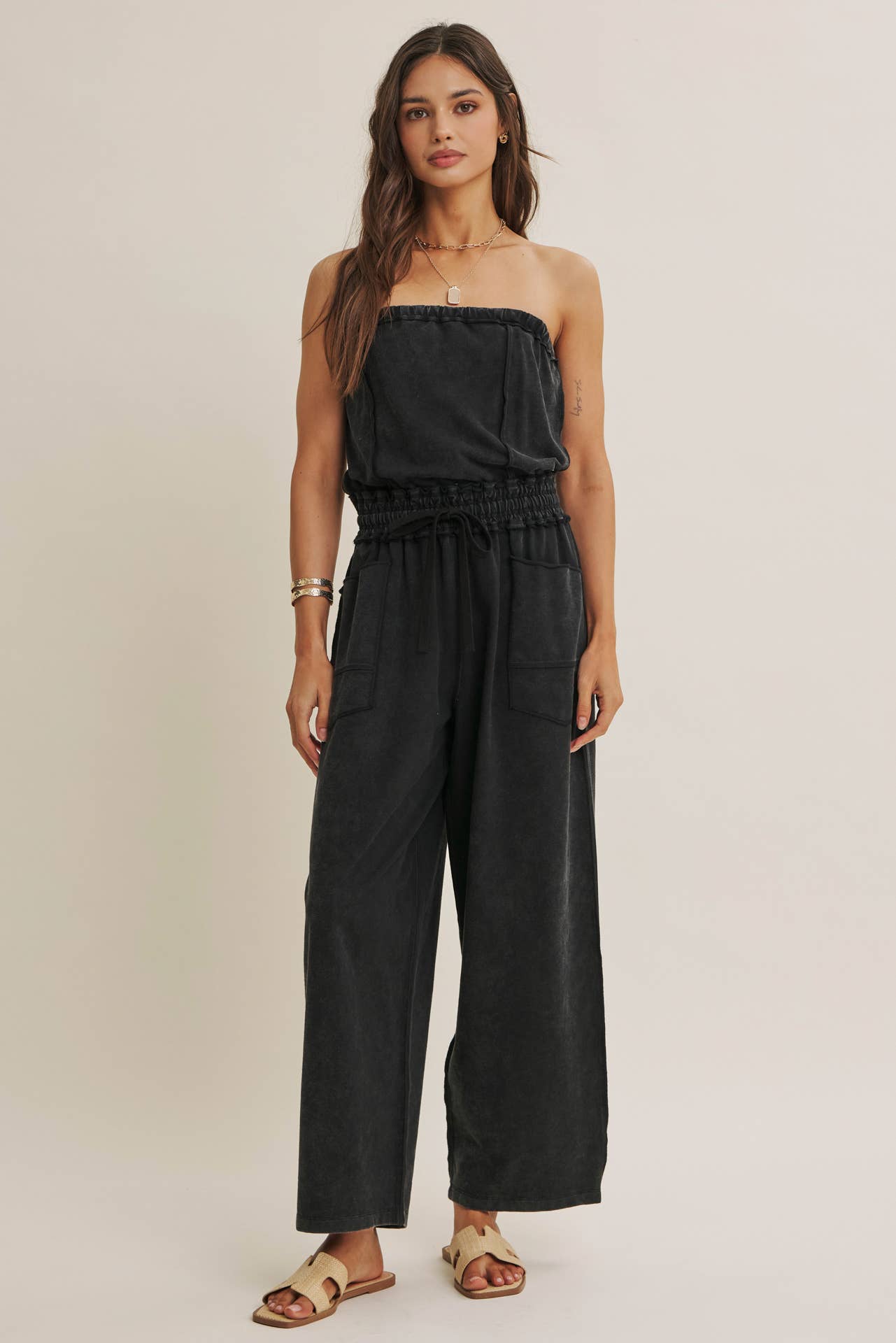 Strapless Barrel Jumpsuit
