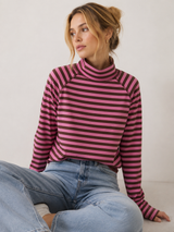 Mock Neck Oversized Long Sleeve Tee