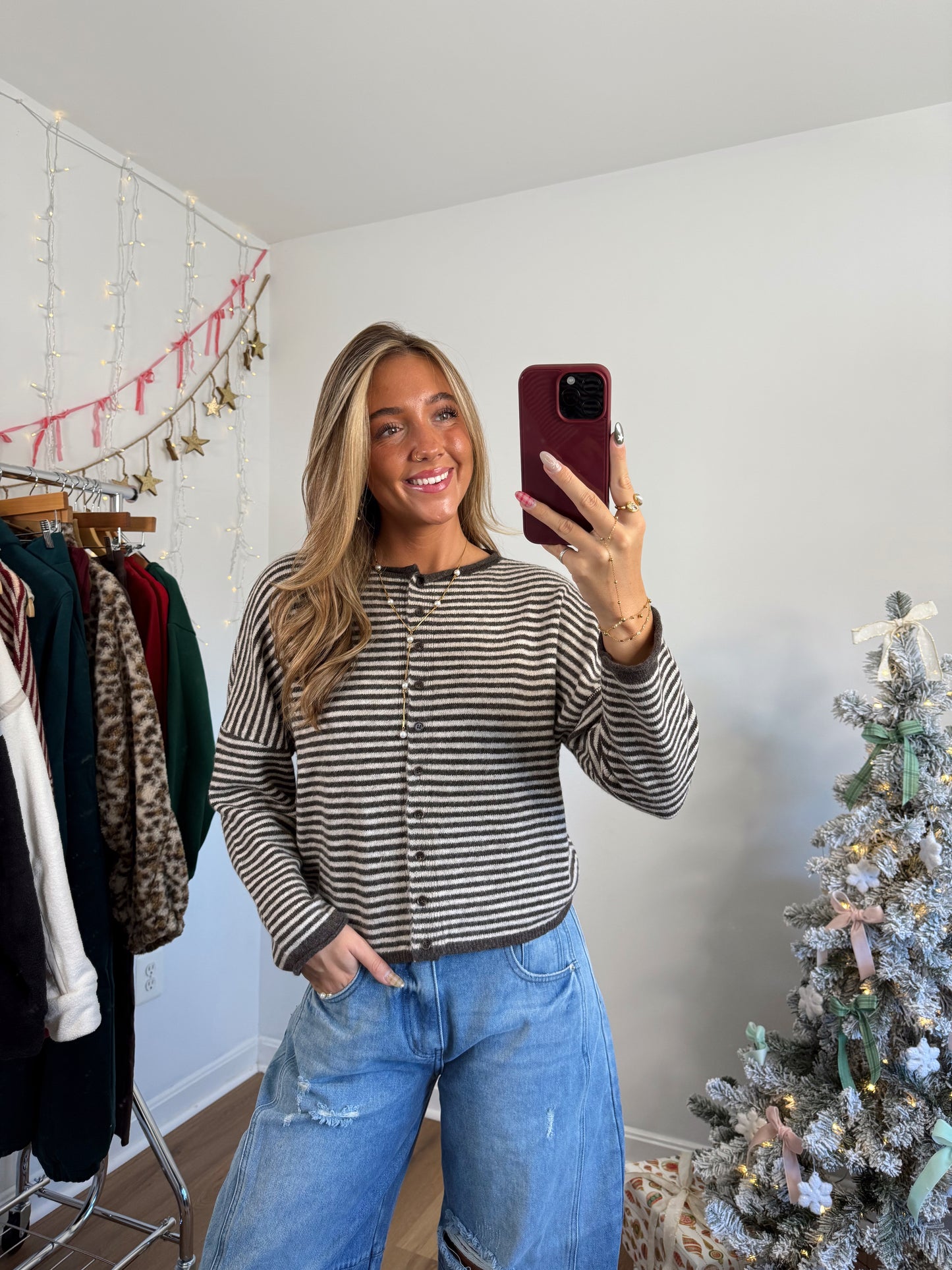 Holiday Stripes Cardigan