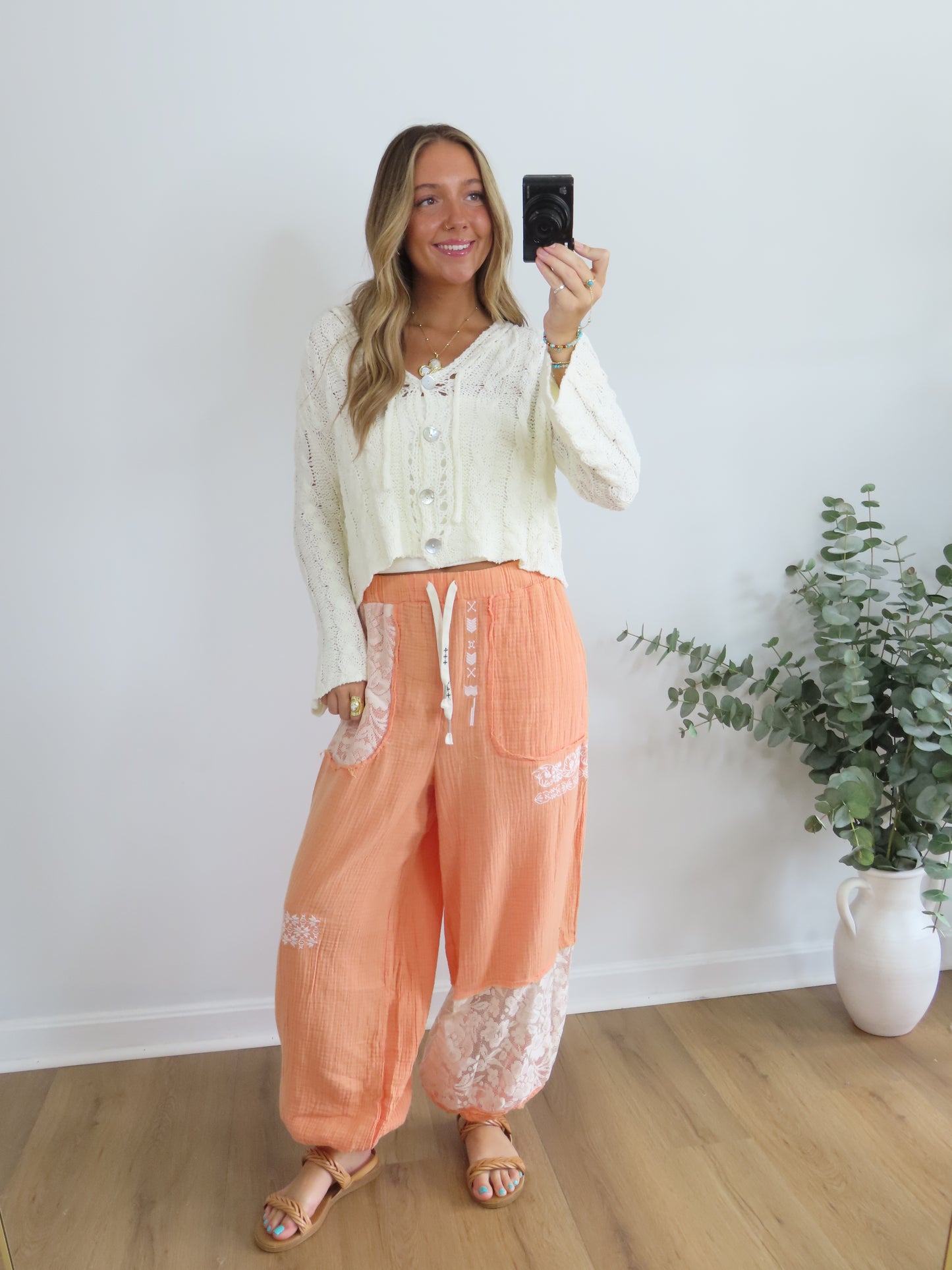 Lace & Wander Joggers (OLIVE & ORANGE)