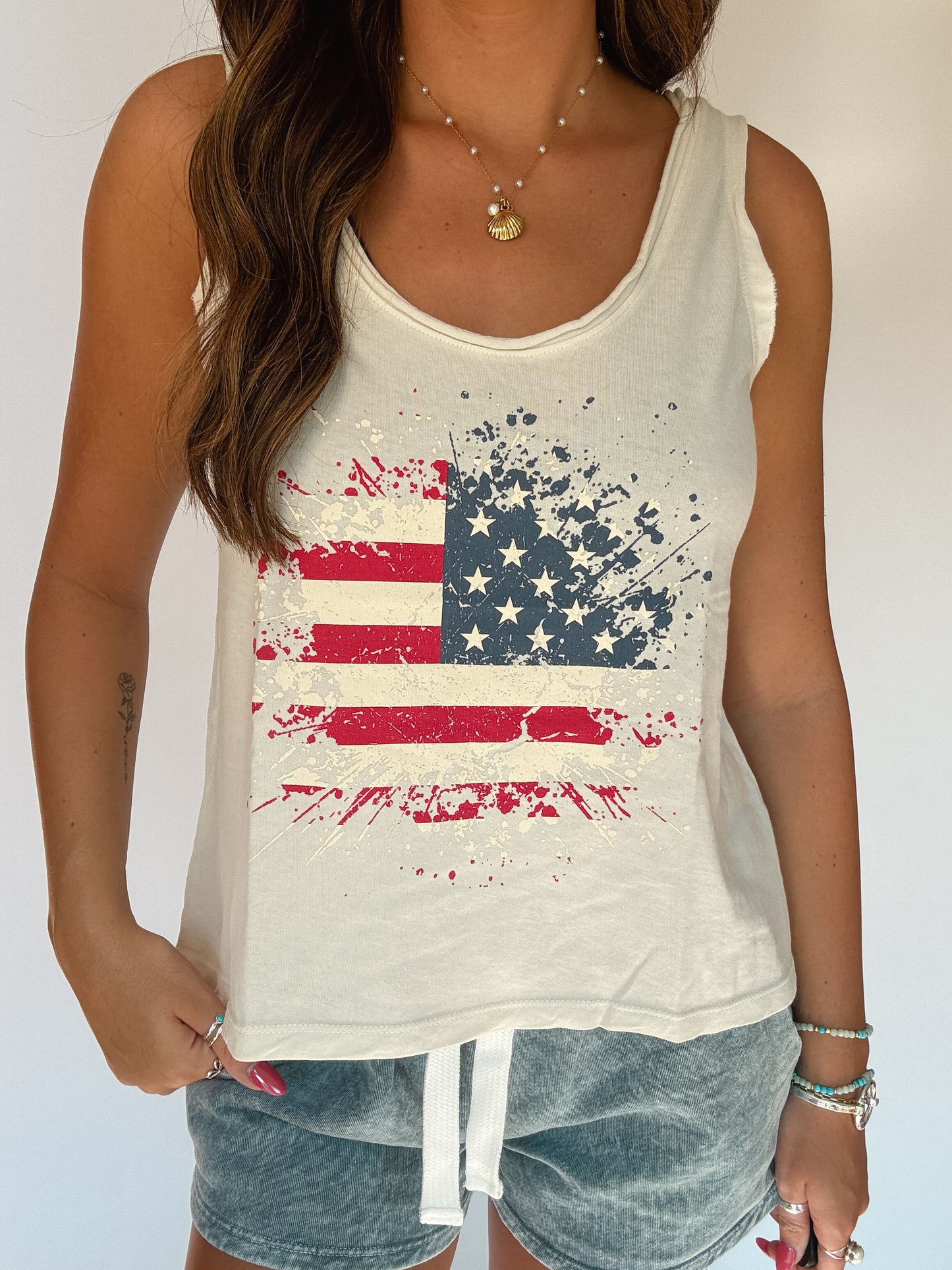 American Flag Graphic Tank Top