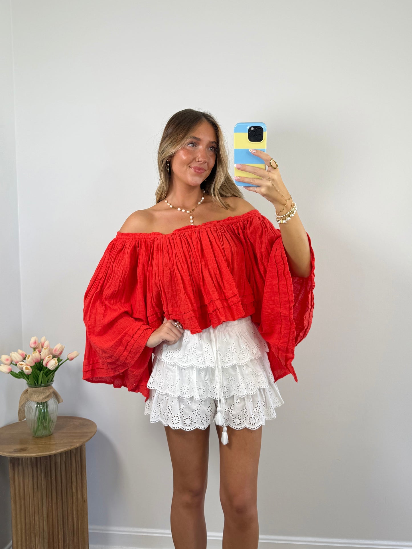 Eyelet Ruffle Shorts