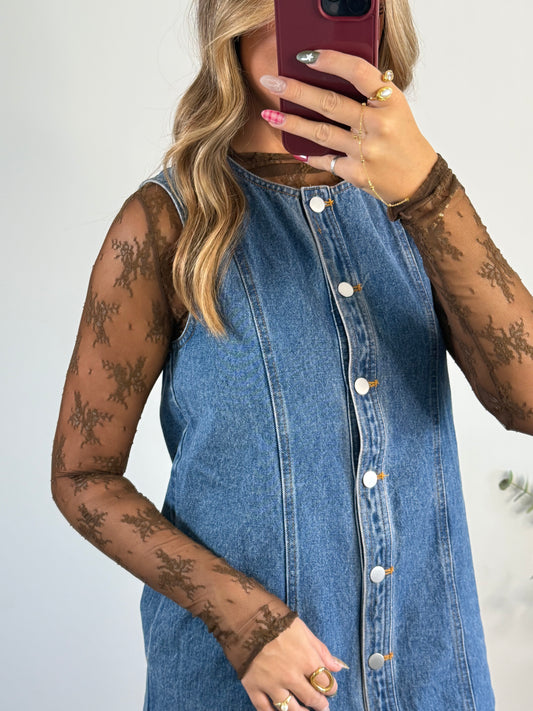 Chestnut Lace Layer Top