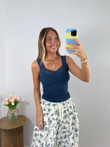 Navy Lace Tank