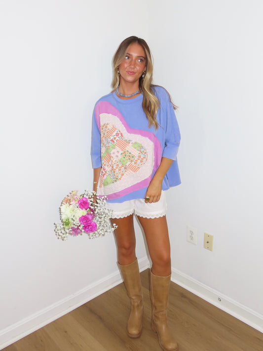 Heart Of Petals Tee- Iris/Blue (PREORDER)
