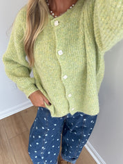 Wisteria Fuzzy Cardi - Lime