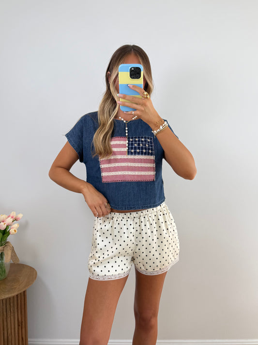 Polka Dot Silk Shorts