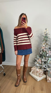 Merry & Bright Sweater (burgundy)