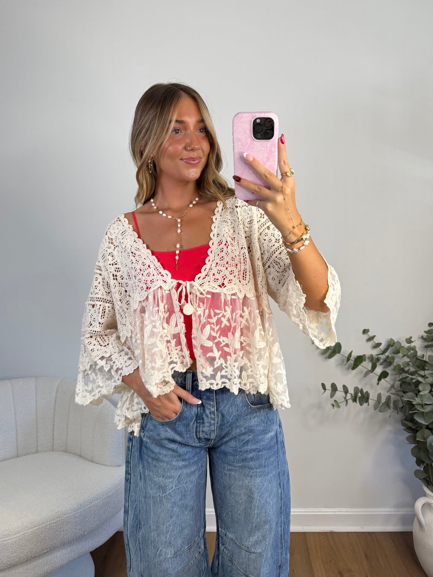 Carefree Tie Front Top