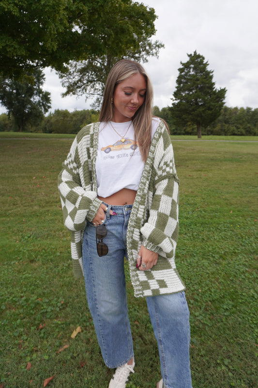 Timeless Checkered Cardigan