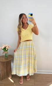 Crochet Dreams Top- Yellow & Mint
