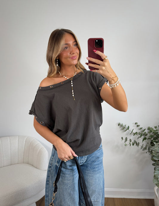 Simply Effortless Top (PREORDER CHARCOAL)