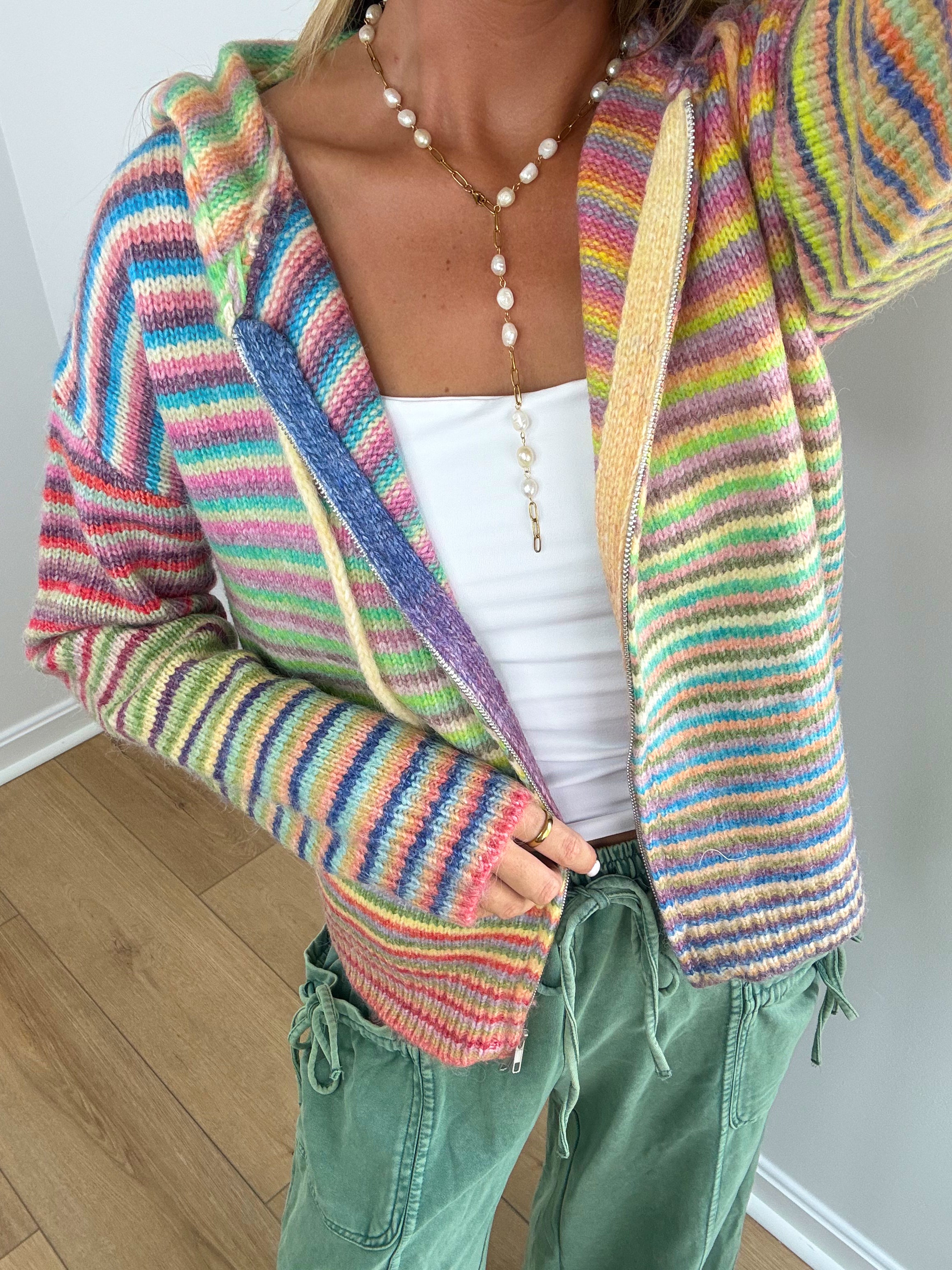 Living In Color Zip Up Sweater