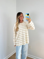 Riley Oversized Long Sleeve- Taupe