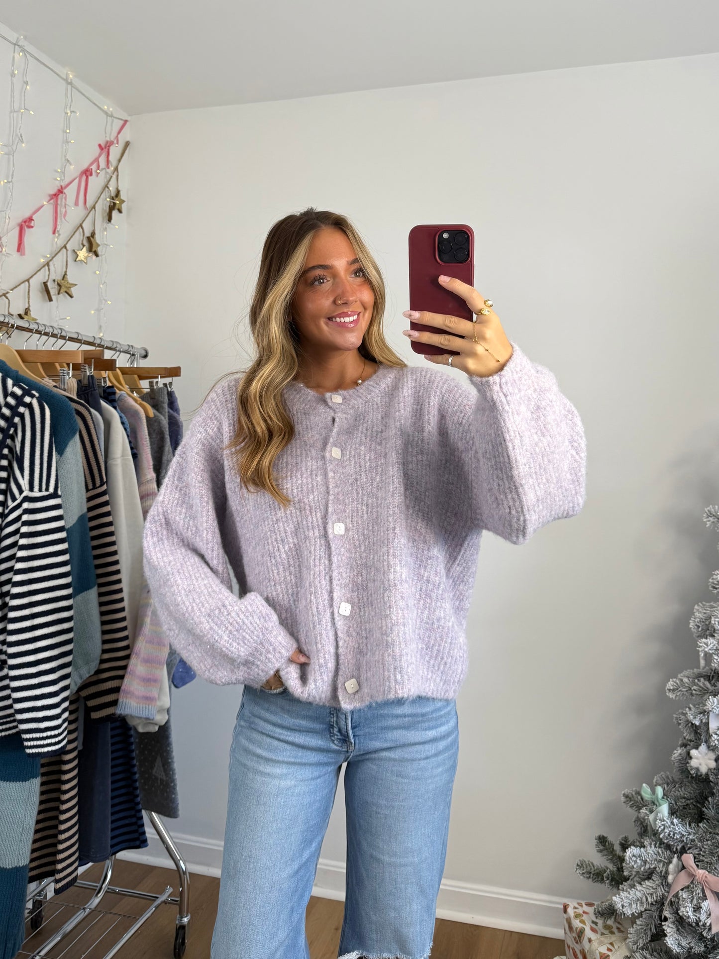 Lilac Sweater Cardigan