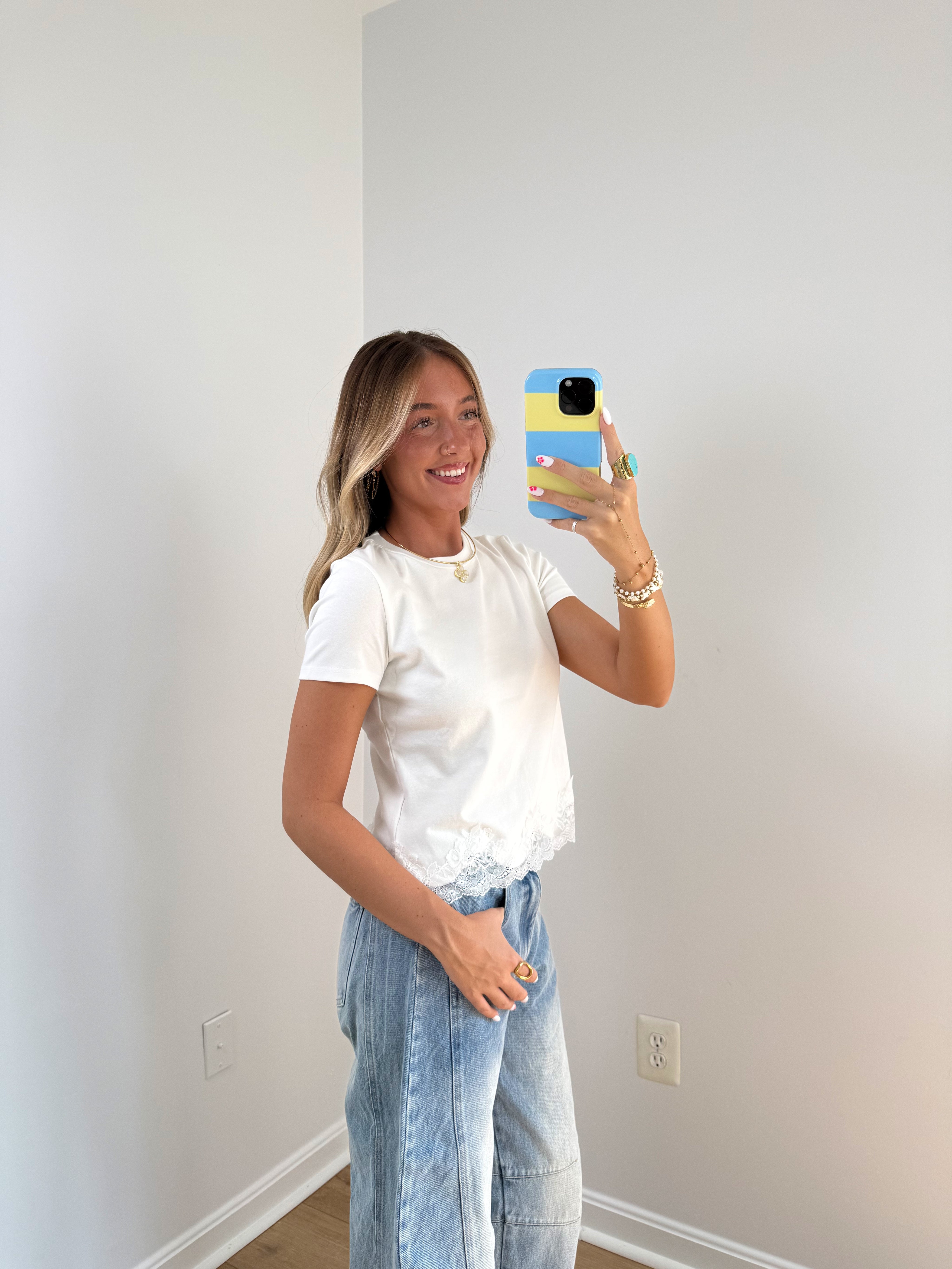 Delany Lace Trim Top