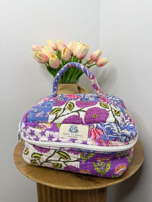 Starlit Blooms Makeup Bag