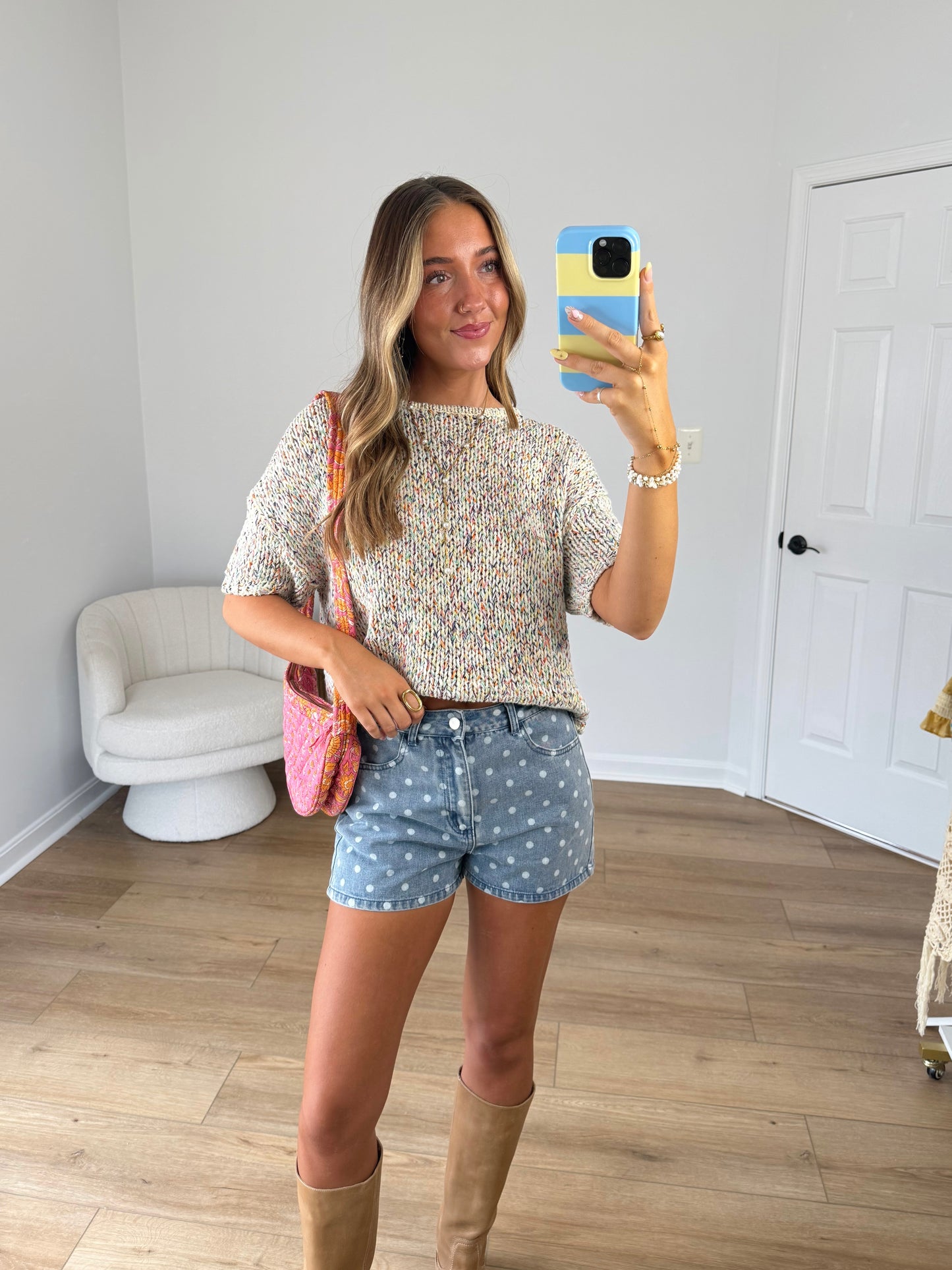 Denim Dot Shorts