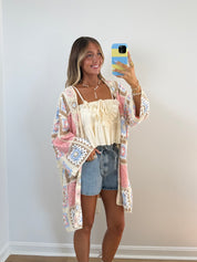 Pastel Patch Crochet Cardigan