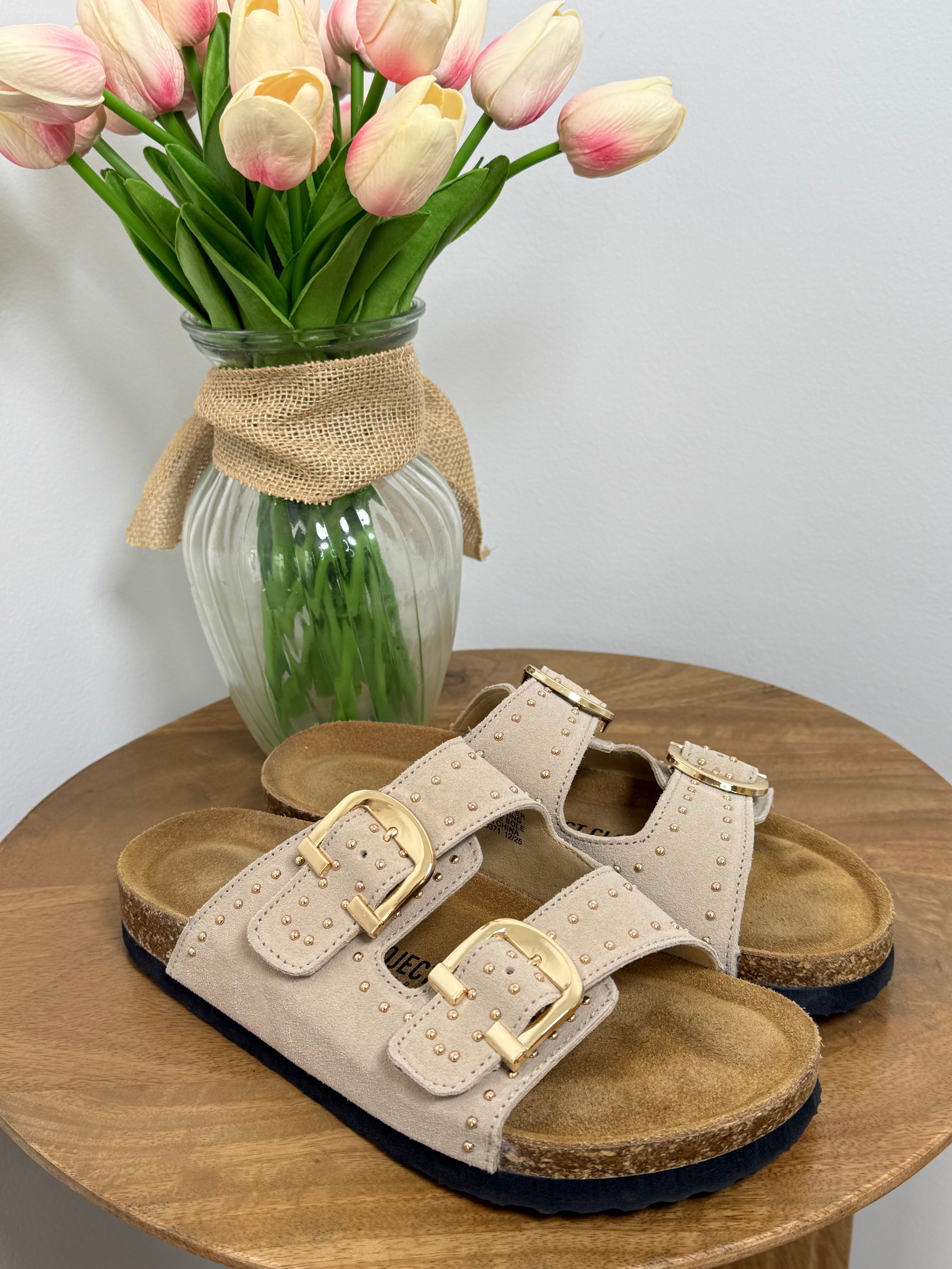 Golden Stud Sandals