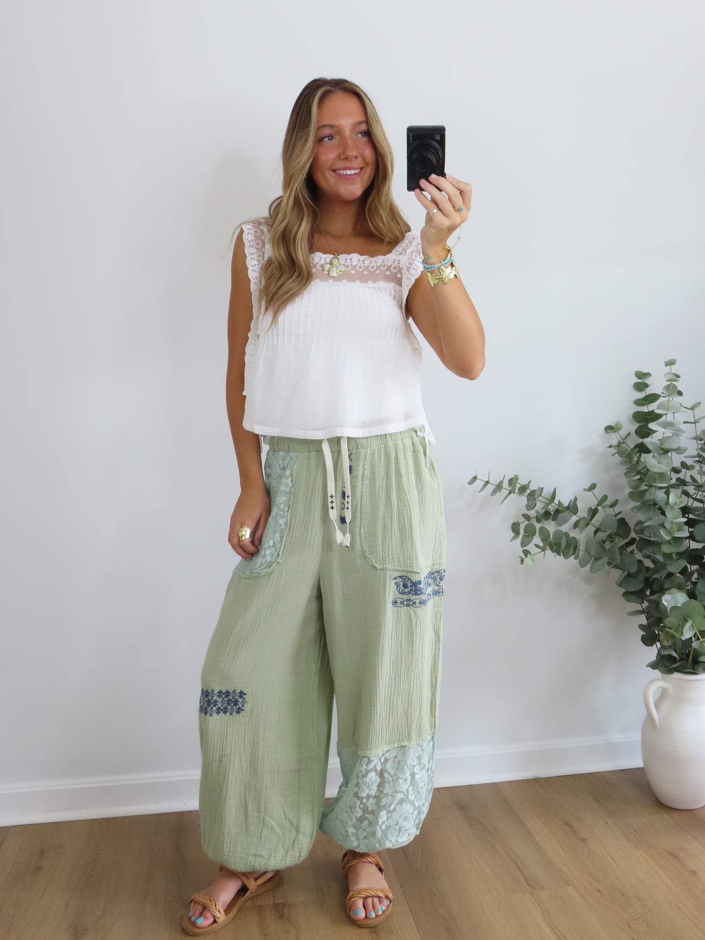 Lace & Wander Joggers (OLIVE & ORANGE)