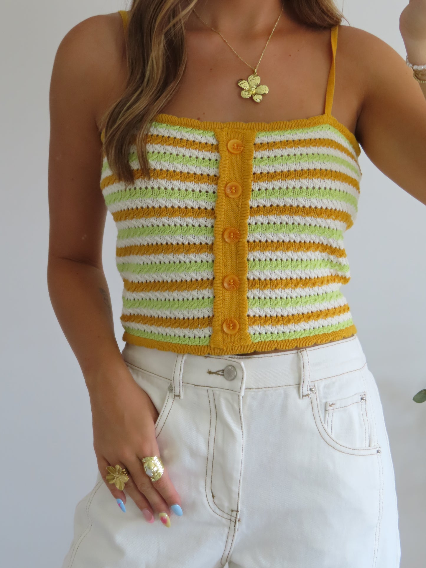 Honeydew Crochet Tank