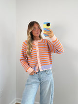 Ellie Striped Cardi - Orange