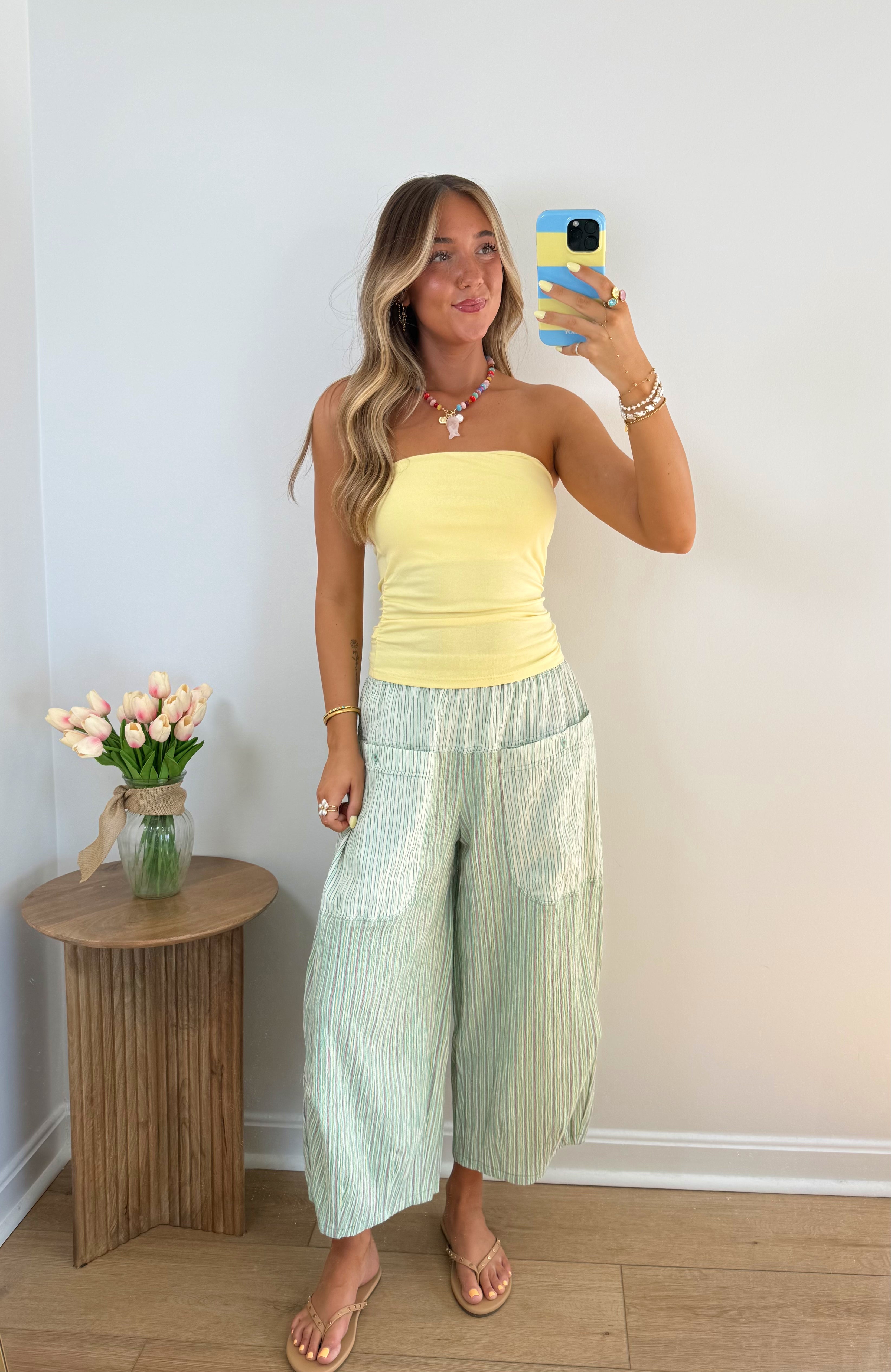Summer Glow Tube Top (Pink & Yellow)