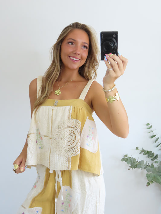 Sweet Stitch Top- Honey Gold