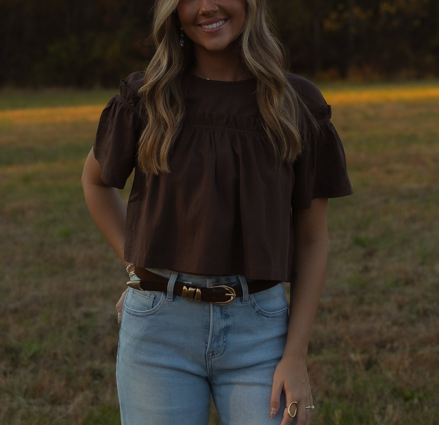 Chestnut Charm Blouse (PREORDER)