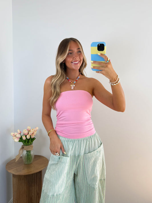 Summer Glow Tube Top (Pink & Yellow)