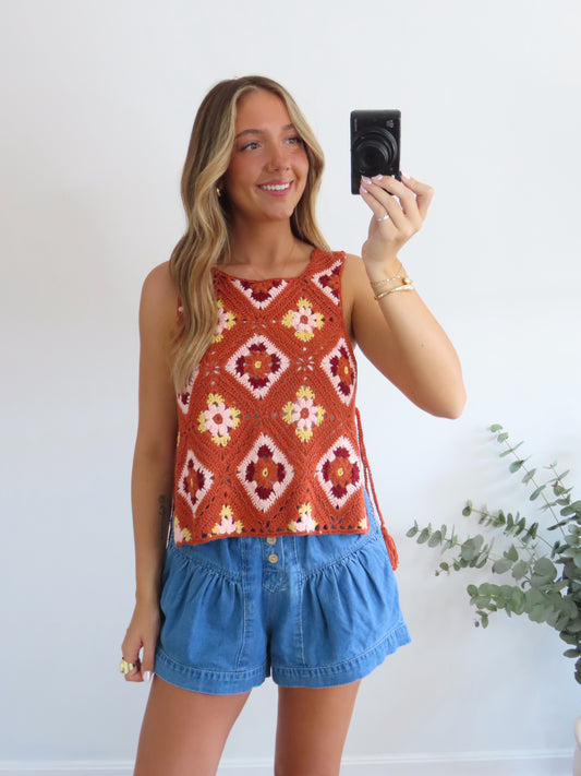 Autumn Petals Crochet Top