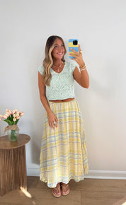 Crochet Dreams Top- Yellow & Mint