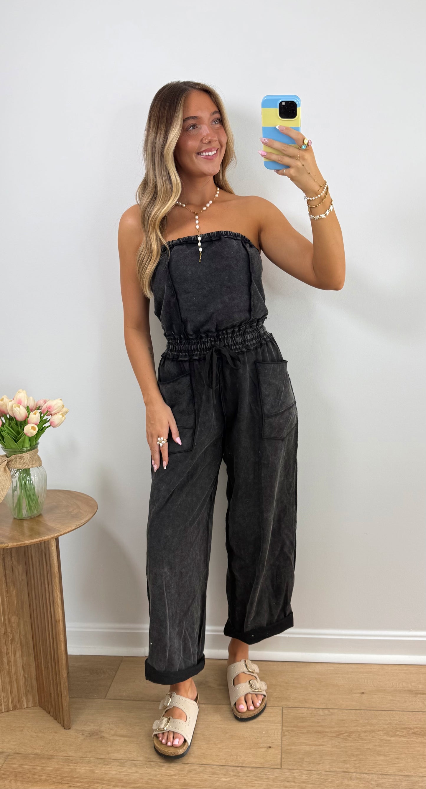 Strapless Barrel Jumpsuit