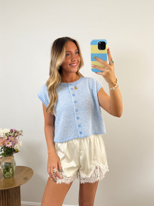 Sky Light Sleeveless Cardigan