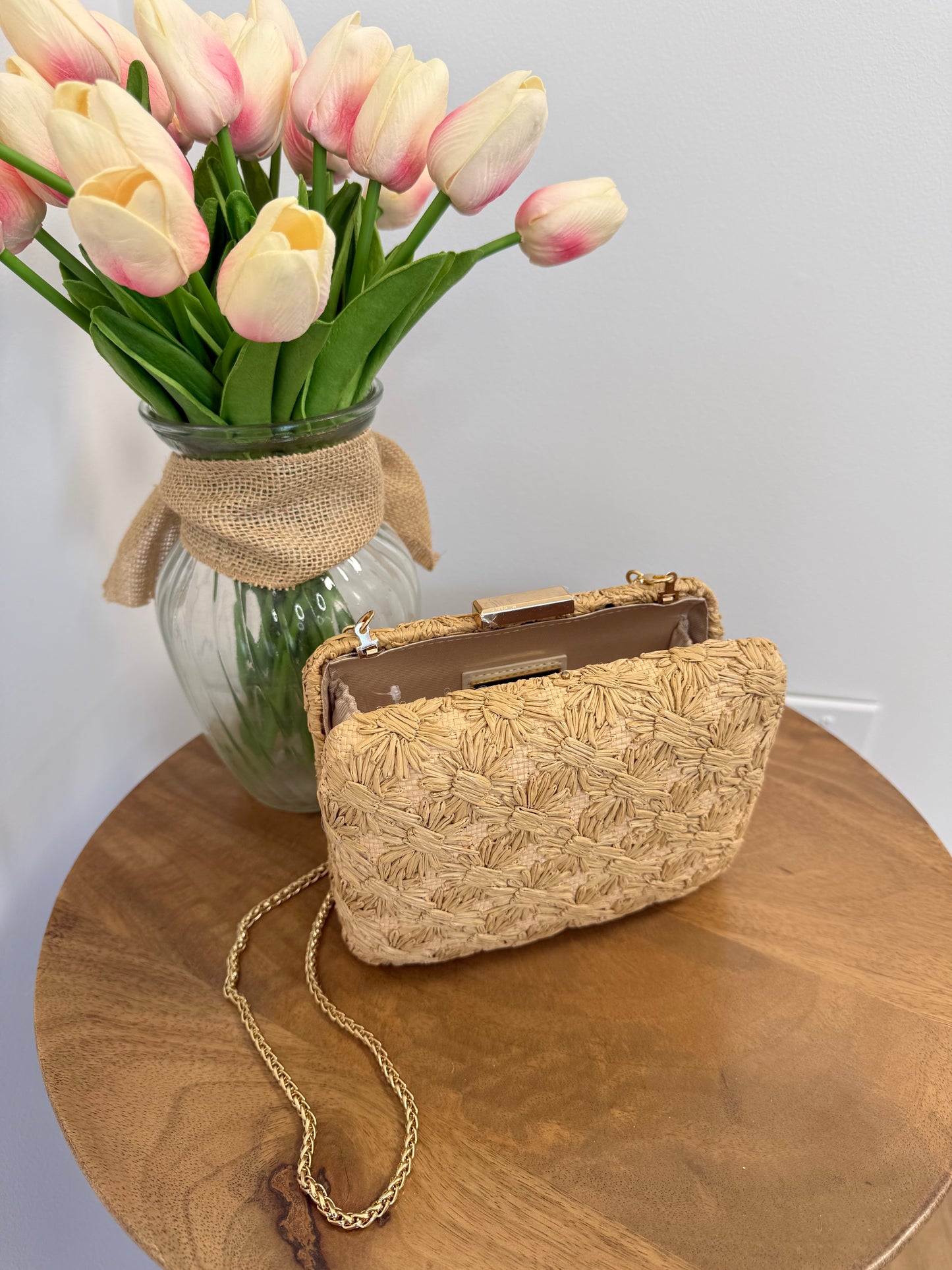 Golden Woven Clutch