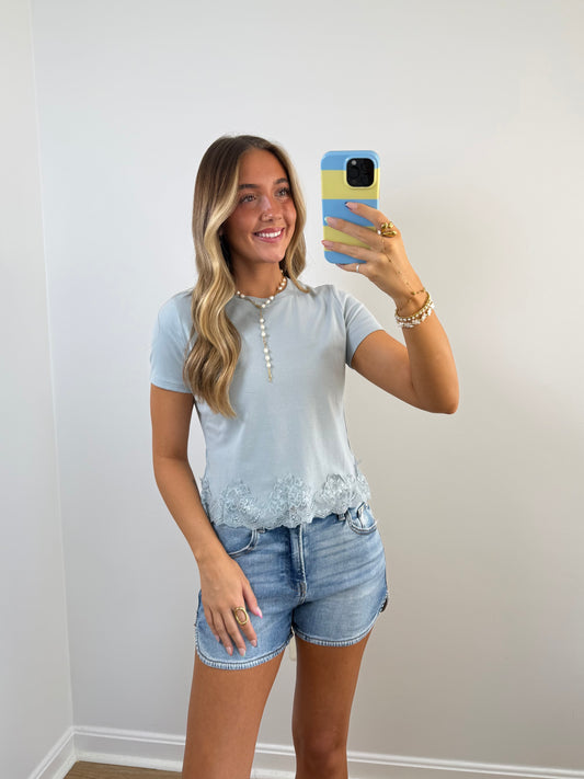 Delany Lace Trim Top