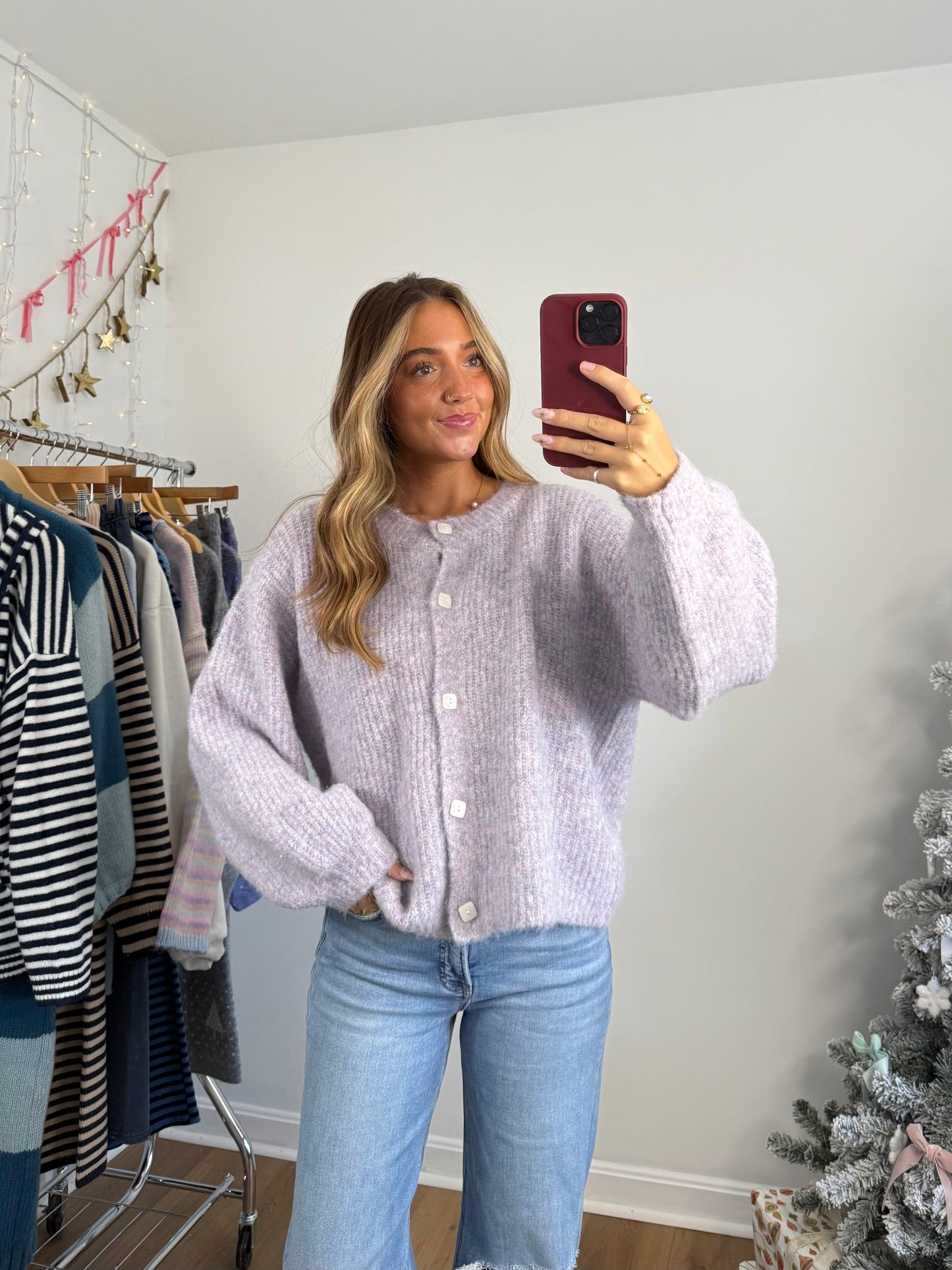 Lilac Sweater Cardigan