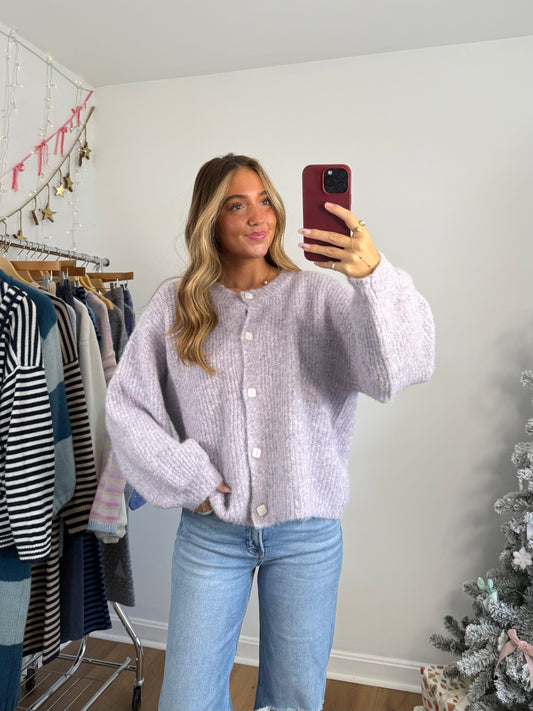 Lilac Sweater Cardigan