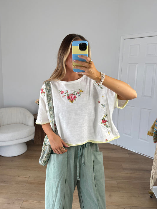 Floral Embroidered Tee