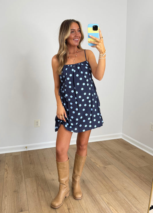 Blu Polka Dot Dress