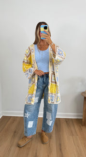 Golden Daisy Crochet Cardigan