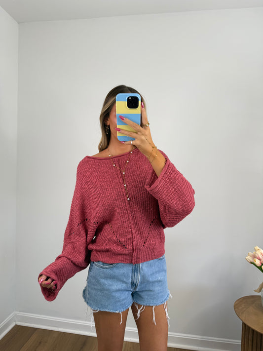 Raspberry Sweater