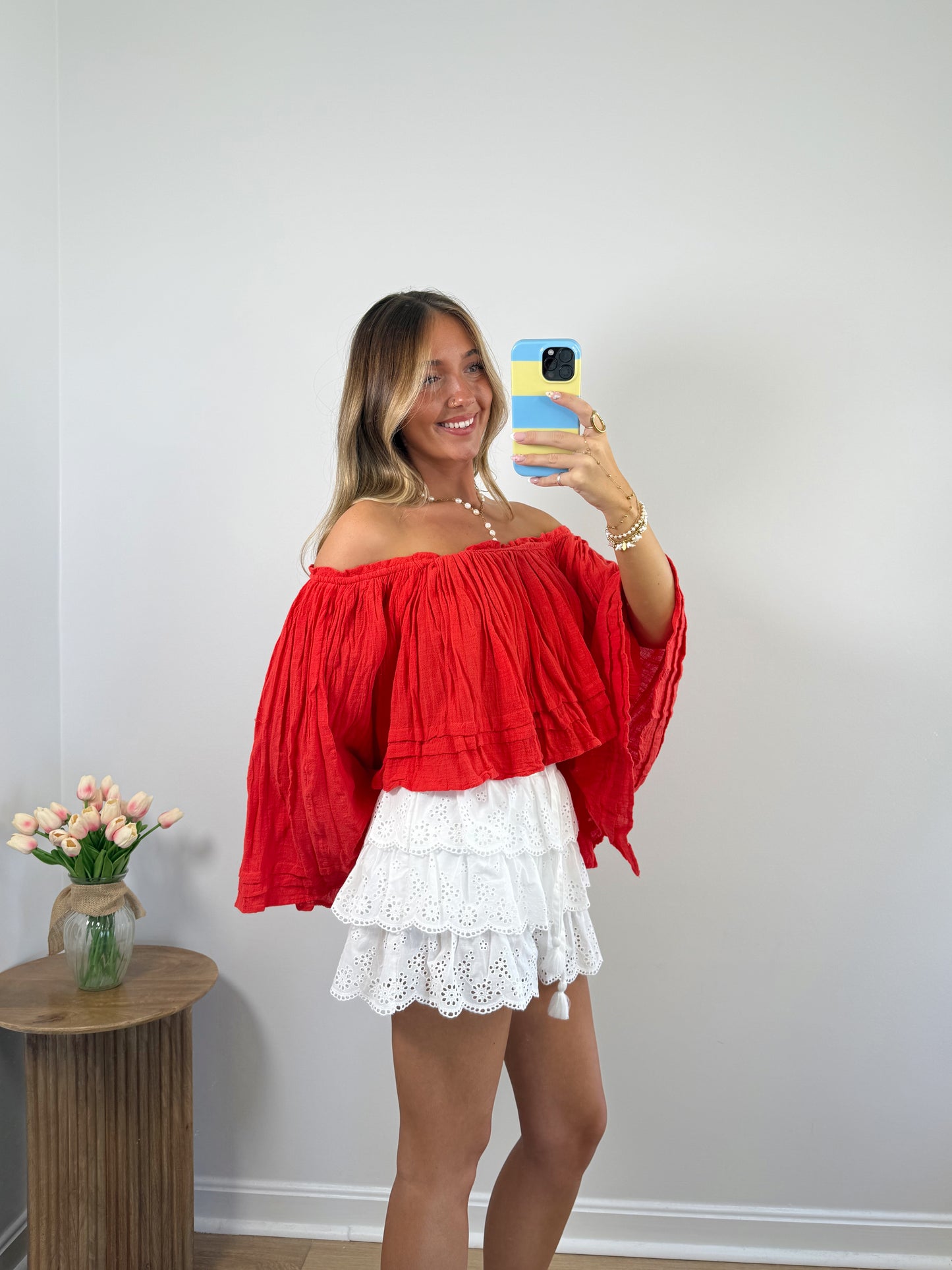 Eyelet Ruffle Shorts