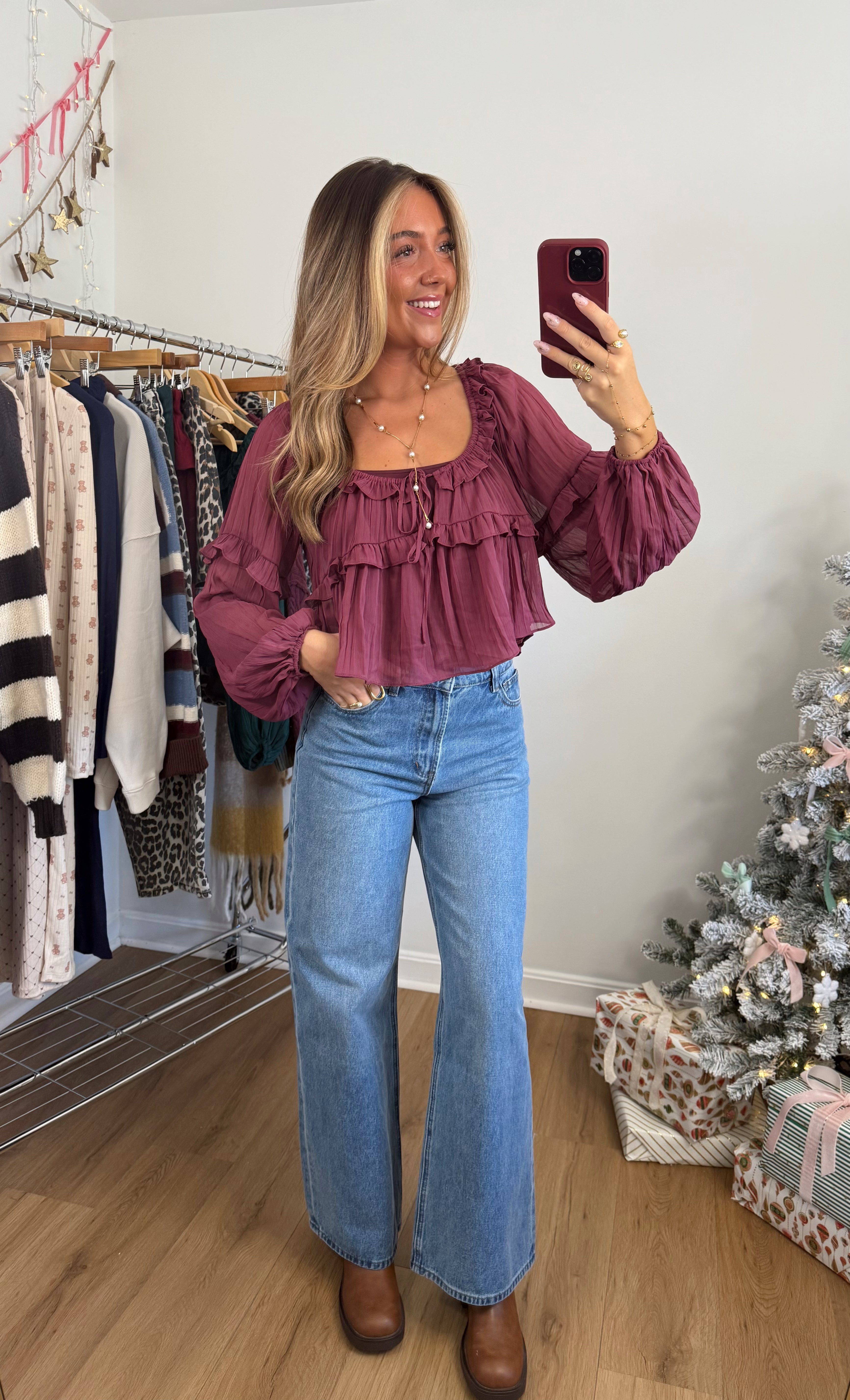 Lisette Blouse (green & rose)