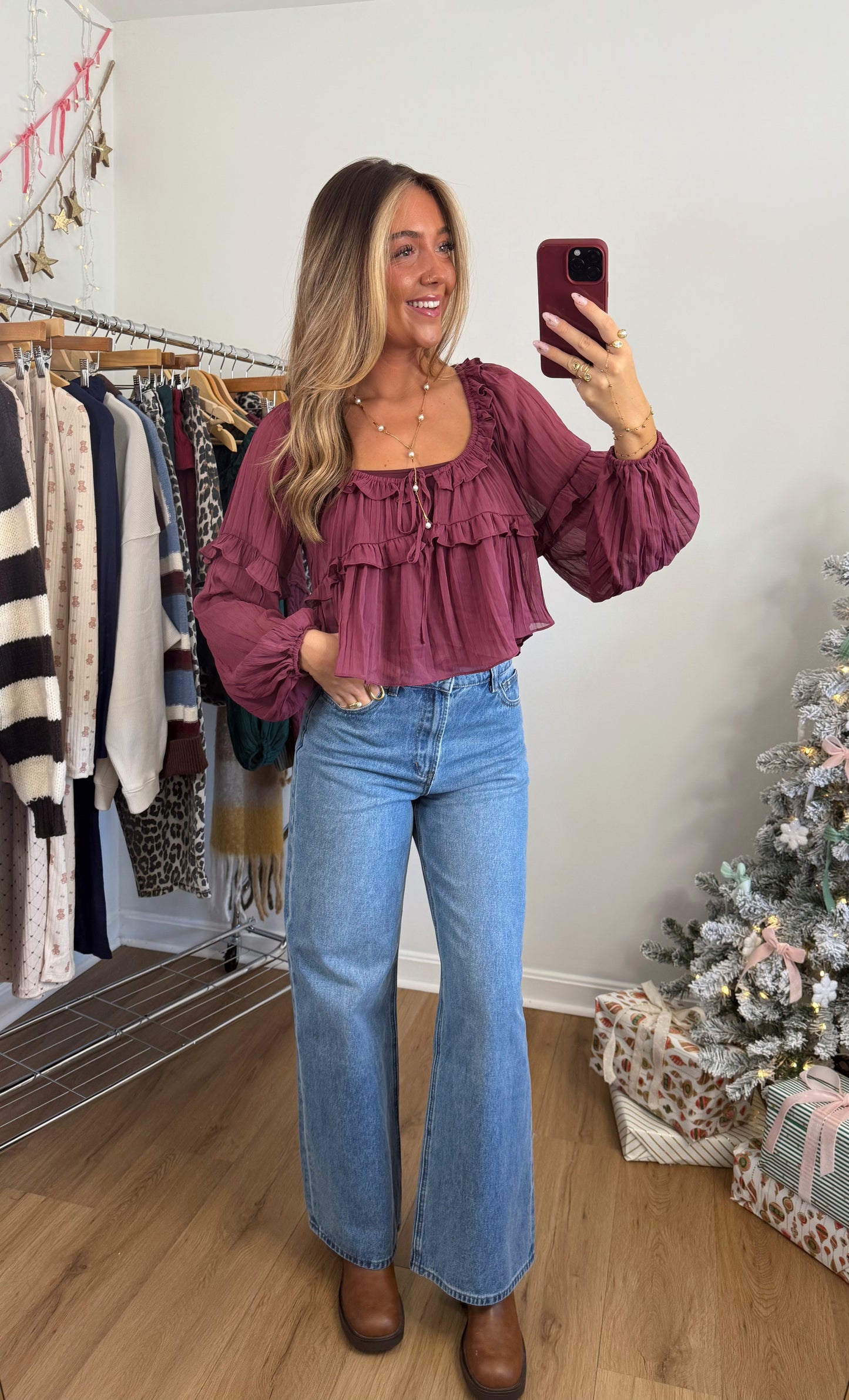 Lisette Blouse (green & rose)